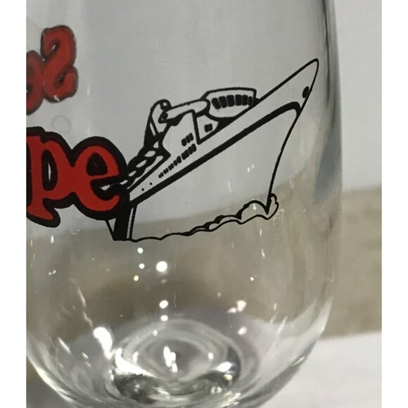 SeaEscape Cruise Collectible Glass Wine Goblet 6" Tall - Picture 4 of 8